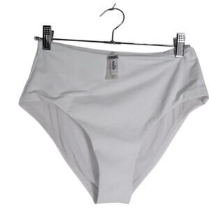 NWOT AB468 Andie Swim Women's High Waist Bikini Bottom White 1827 Size S